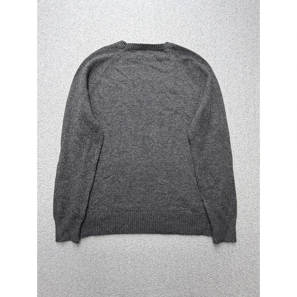 J.Crew Sweater Mens Large Gray Lambswool Crewneck Knit Pullover AA027